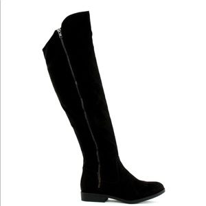 Suede knee high boots